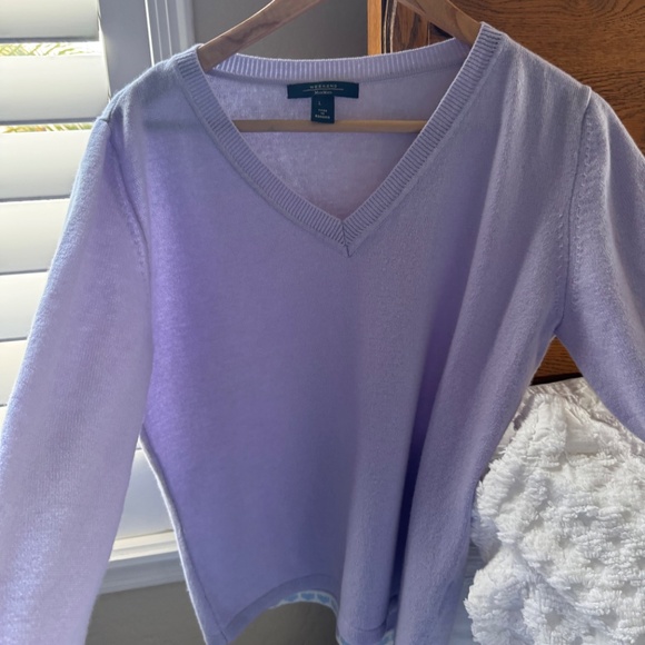Weekend Max Mura Lavender V-Neck Cashmere Sweater Size L NWOT - Picture 2 of 11